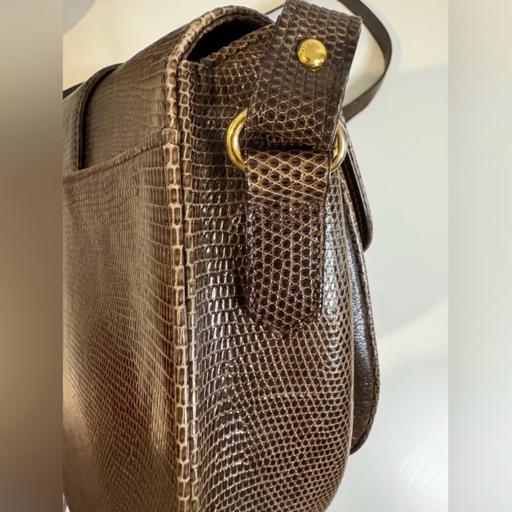 Yves Saint Laurent Vintage Lizard Leather Shoulder Bag - Picture 6 of 8